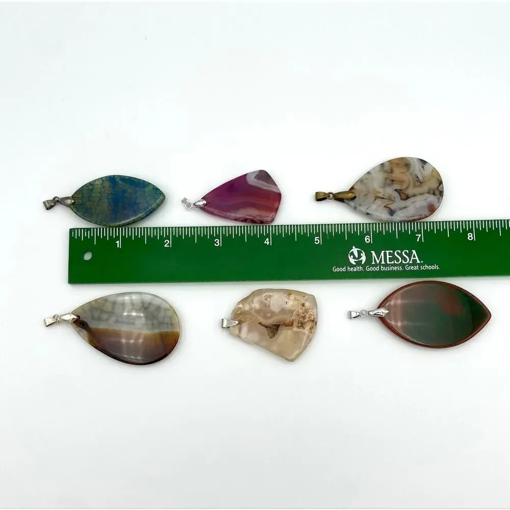 Destash Lot 18 Stone Pendants and Bails Jewelry Making & 1 Glass Pendant Lot #2
